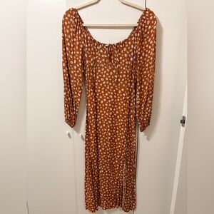 Floral Rust Maxi Dress